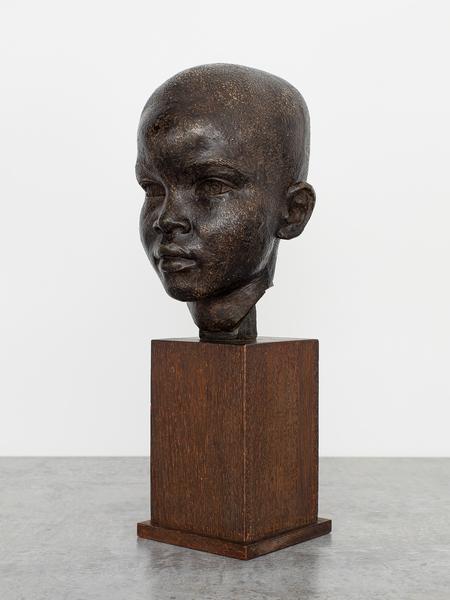 Head of a Boy, c.1938 painted plaster on wood base...