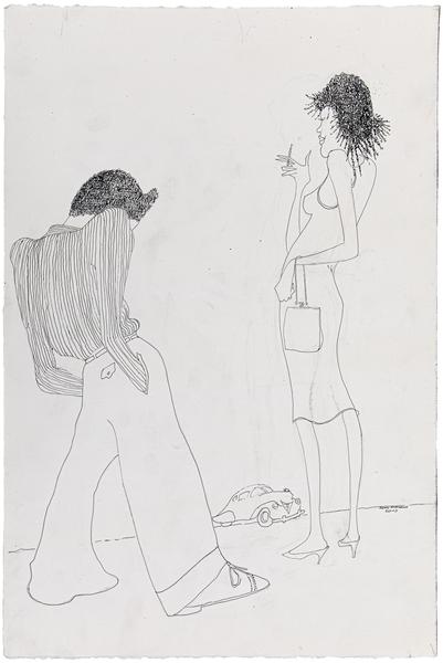 Cool Ones (Langston Hughes Series), 2005 pen and i...