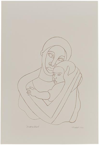 Maternidad, 2001 colored pencil on paper 19 1/4 x...