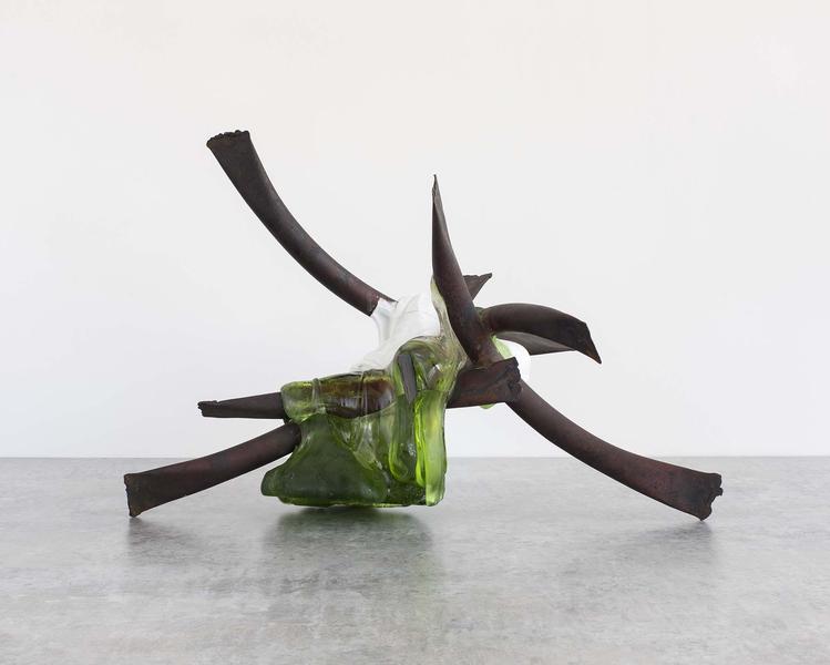 Untitled (Fusion), c.1970 copper and glass 14 1/2...