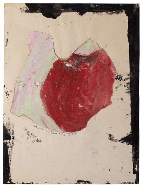Untitled, 1963 oil, ink, wax, and paper collage on...