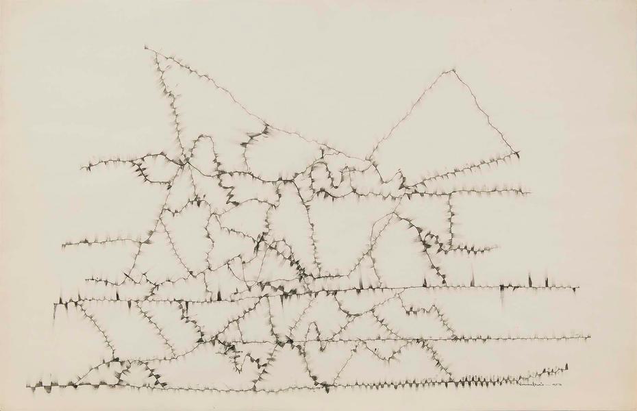 Winter Branches #1, 1953 ink on paper 26" x 4...