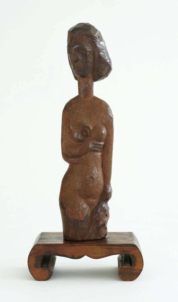 Untitled, c.1950 wood carving 13 1/2  x 6 x 4...