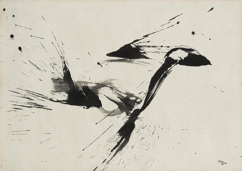 Untitled, 1957 sumi ink on paper 24" x 34&quo...