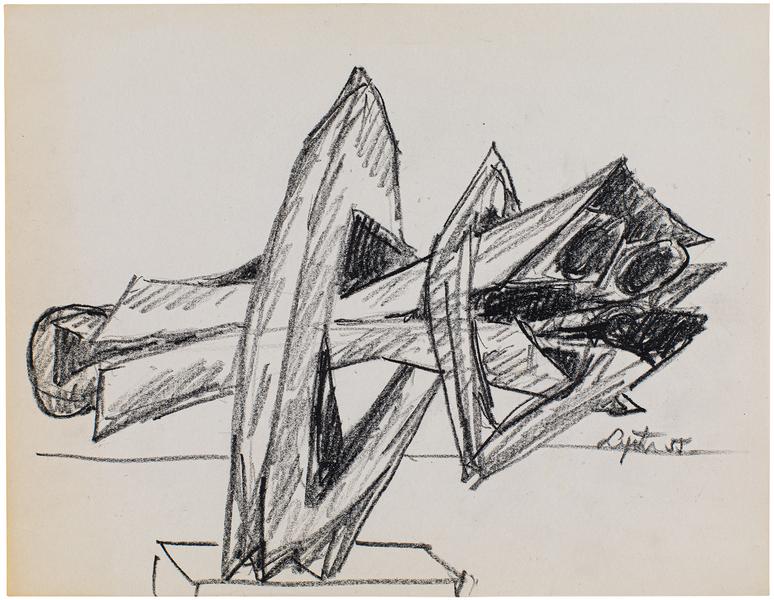 Untitled, 1956 Conté crayon on paper 8 1/2...