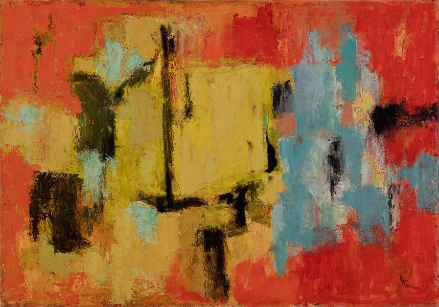 Alma Thomas (1891-1978) Yellow and Blue, 1959 oil...