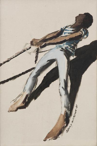 Benny Andrews (1930-2006) Puller (Study #1 for Tra...