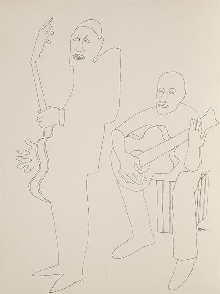 Benny Andrews (1930-2006) Study of Guitarists for...