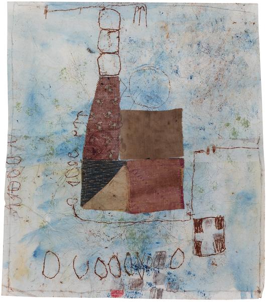 Untitled, 1986 mixed media collage with fabric, pa...