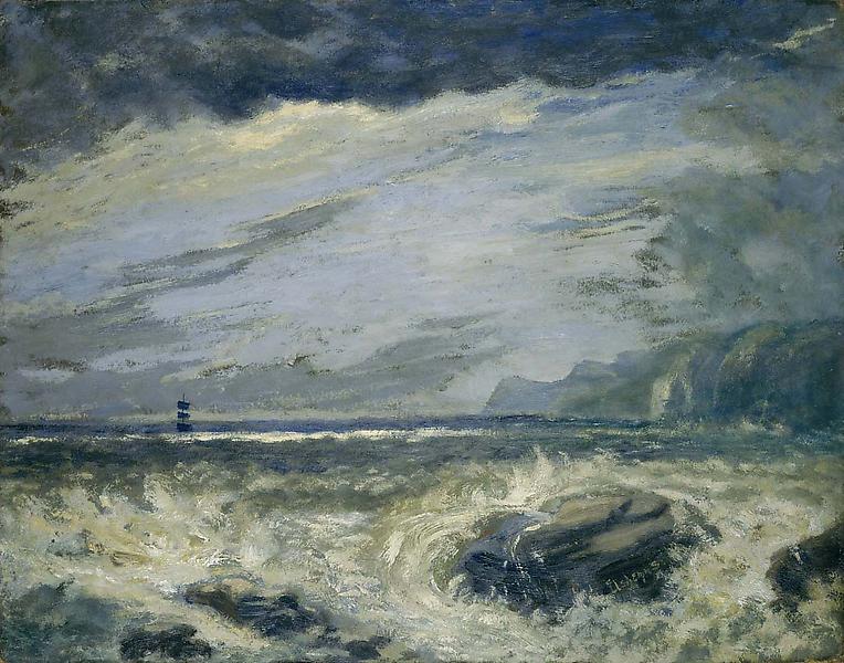 Untitled (A Distant Ship in Rough Sea), c.1908 oil...