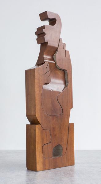 Aggressive Figure, 1943 carved walnut 28" x 9...