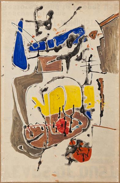 Barcelona #2, 1949 gouache on paper mounted to can...