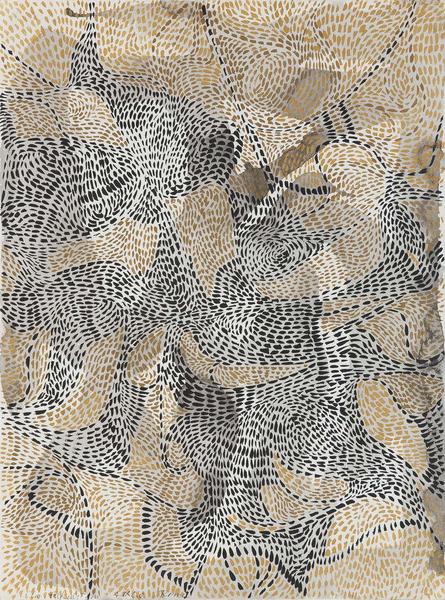 Untitled, 1960 ink and gold metallic paint on pape...