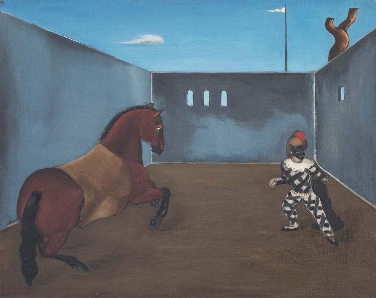 Untitled (Horse and Pierrot), 1927 oil on canvas 1...