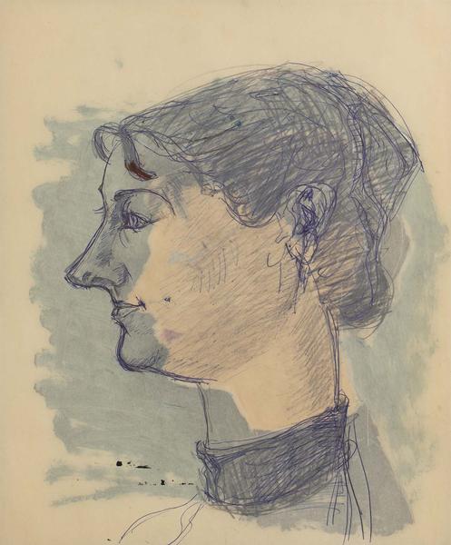 Untitled (double sided portrait) c.1945 oil,...