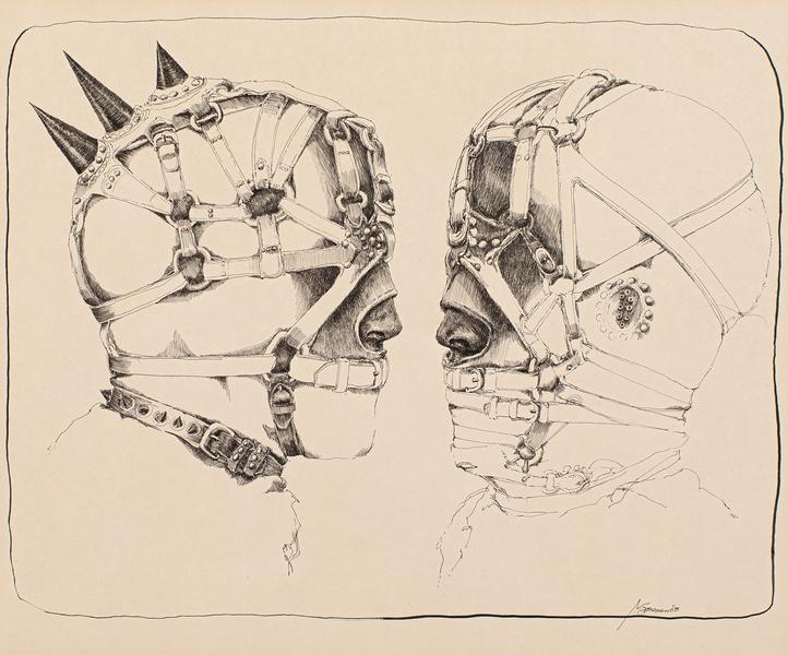 Nancy Grossman (b.1940) Two Heads, 1968 ink on pap...
