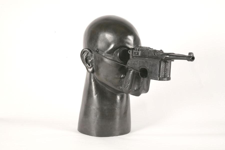 Gunhead, 1991 bronze with patina and copper wire 1...