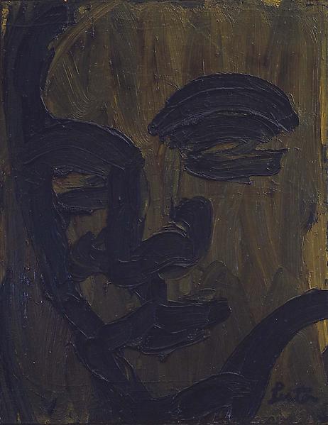 Head, c.1961 oil on canvas 26" x 20", si...