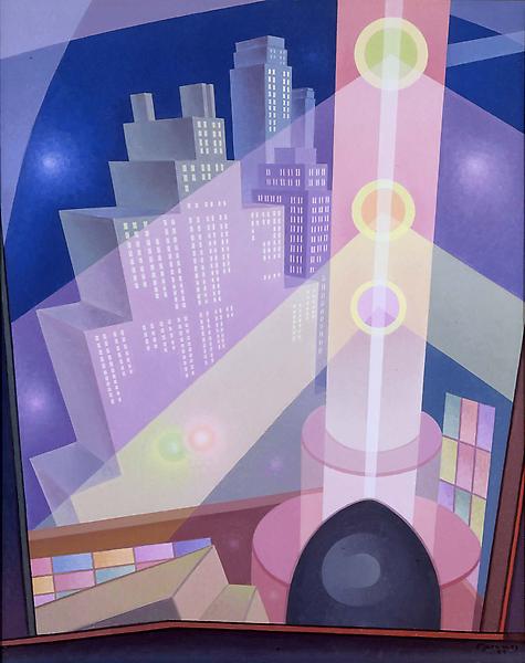 City Lights, 1933 oil on canvas in artist's or...