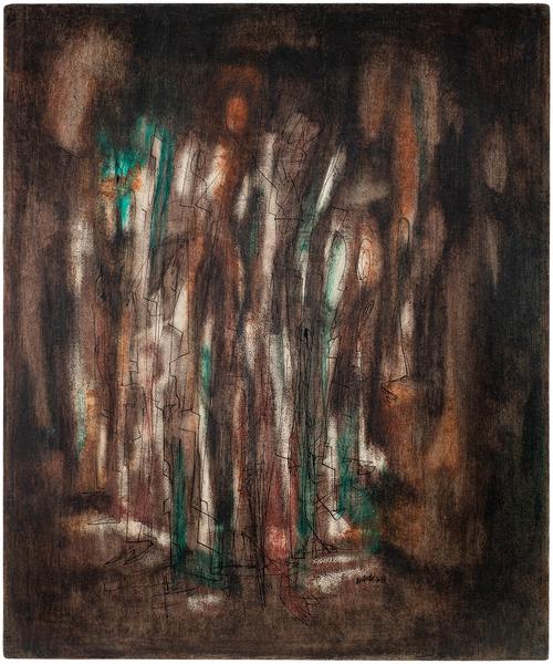 Norman Lewis (1909-1979) Figures, 1951 oil and ink...