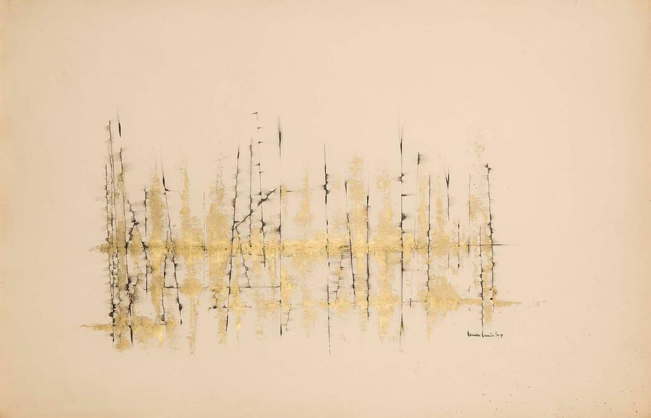Untitled (Winter Branches), 1954 ink and gold meta...