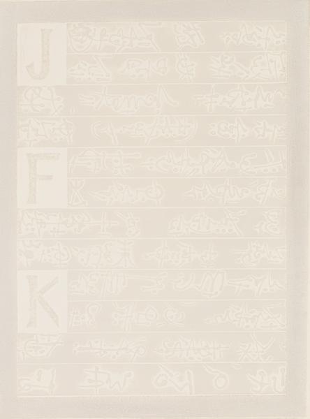 JFK, c.1964 cellocut on paper 22 1/4 x 30 inc...