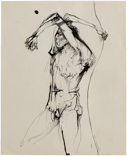 Nancy Grossman (b.1940) 3/4 Male Figure, Elbows Bo...
