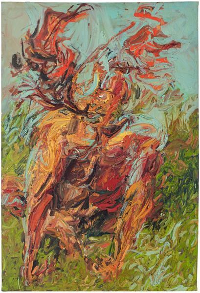 Squatting Medusa Figure, 1962 oil on canvas 57 1/2...