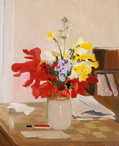 Fairfield Porter (1907-1975) Anemone and Daffodil,...
