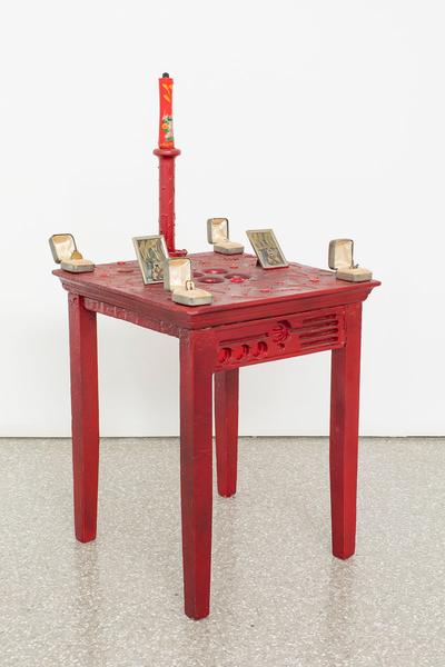Betye Saar (b.1926) Red Table, 1983 mixed media co...