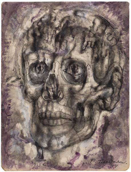 Untitled (Skull), 1944 ink and watercolor on paper...