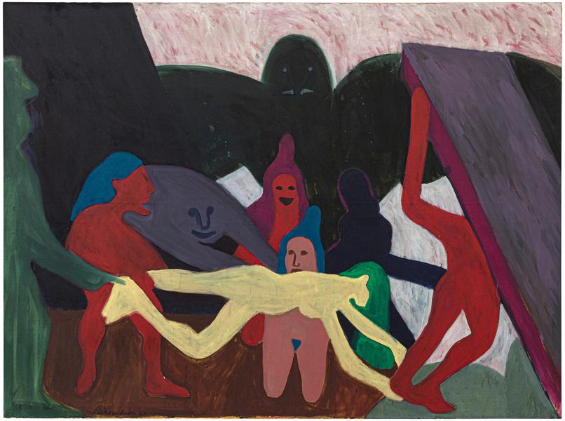 The Struggle, 1963 oil on canvas 58 x 78 inches si...