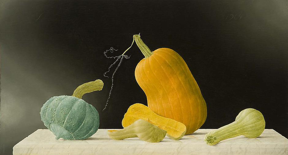 Untitled (Still Life with Gourds), 1964 oil on woo...